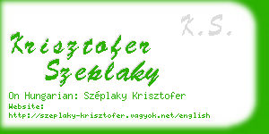 krisztofer szeplaky business card
