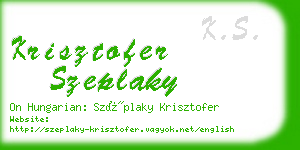 krisztofer szeplaky business card